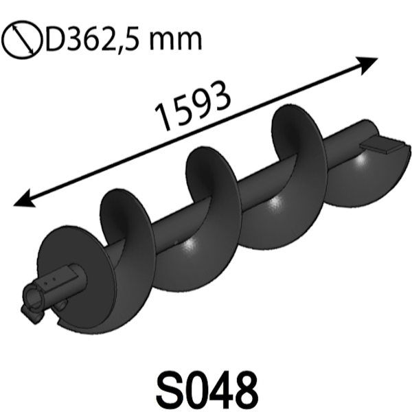 عمود حلزوني 1593 مم (أيسر) D362,5 مم لـ Albach Silvator